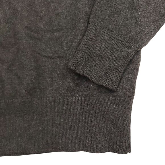 Vince Sweater Mens Medium Gray Black 100% Cashmere Color Block Knitted Office - Picture 4 of 12